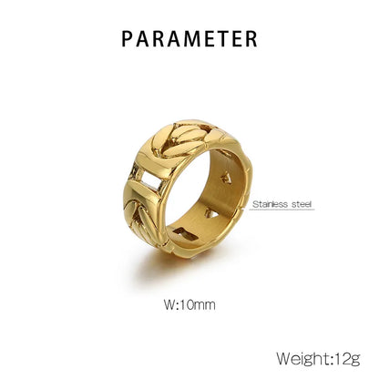 Simple Style Geometric 304 Stainless Steel 18K Gold Plated Men'S Rings