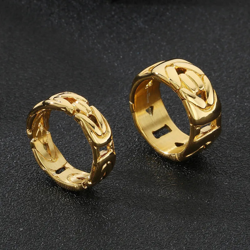 Simple Style Geometric 304 Stainless Steel 18K Gold Plated Men'S Rings