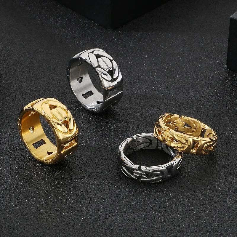 Simple Style Geometric 304 Stainless Steel 18K Gold Plated Men'S Rings