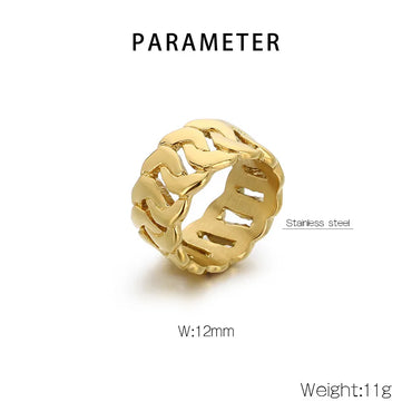 Simple Style Geometric 304 Stainless Steel 18K Gold Plated Men'S Rings