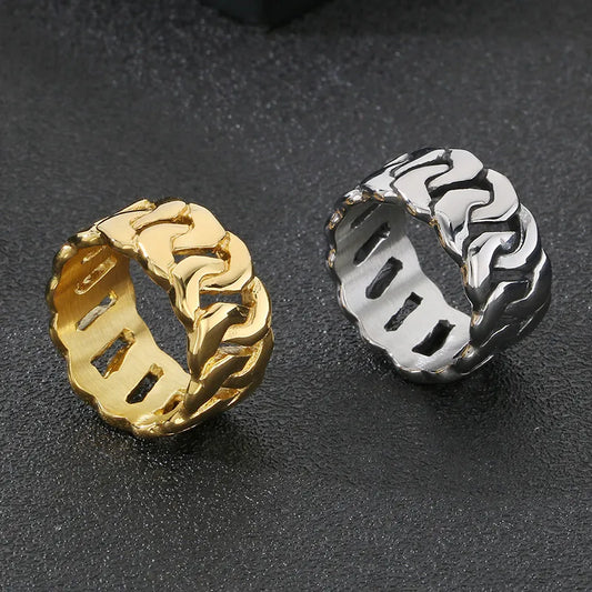 Simple Style Geometric 304 Stainless Steel 18K Gold Plated Men'S Rings