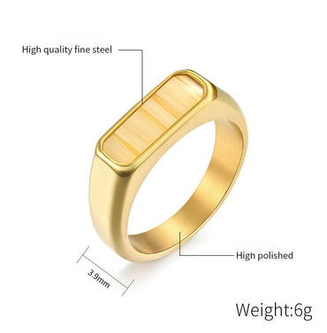 Wholesale Jewelry Simple Style Geometric 304 Stainless Steel 18K Gold Plated Rings