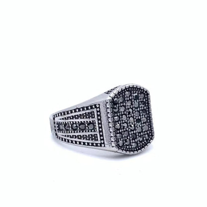 Simple Style Geometric 304 Stainless Steel Inlay Zircon Men'S Rings