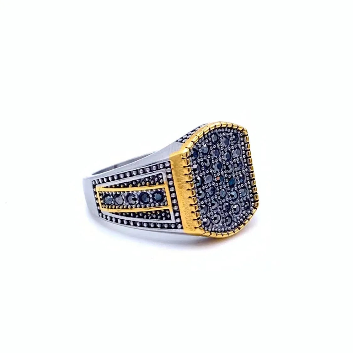 Simple Style Geometric 304 Stainless Steel Inlay Zircon Men'S Rings