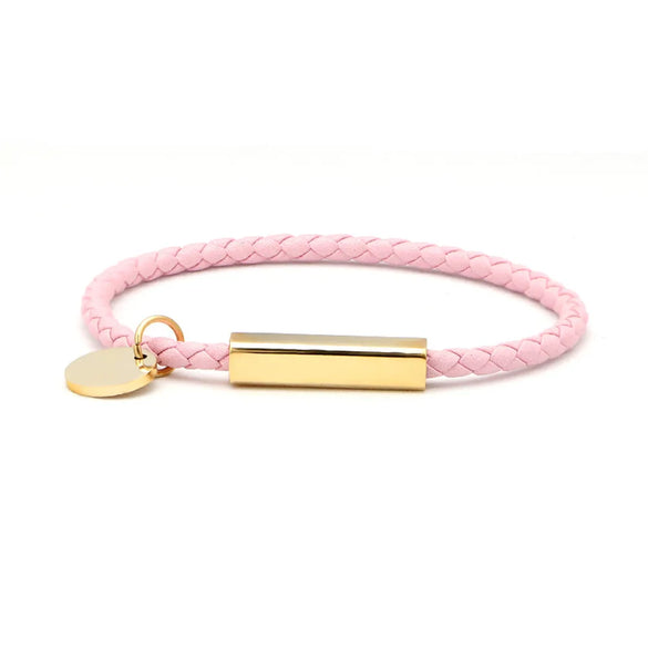 Simple Style Geometric Customization Laser Engraving 304 Stainless Steel Leather Rope Woven Chain String Bracelets Wholesale