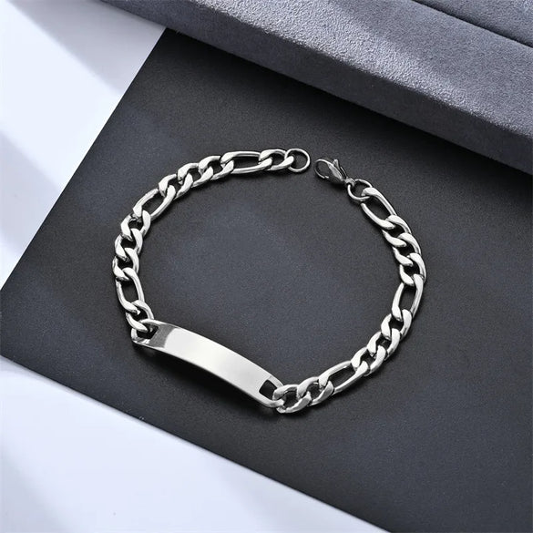 Simple Style Geometric 304 Stainless Steel Plating Unisex Bracelets Men Chain Bracelets