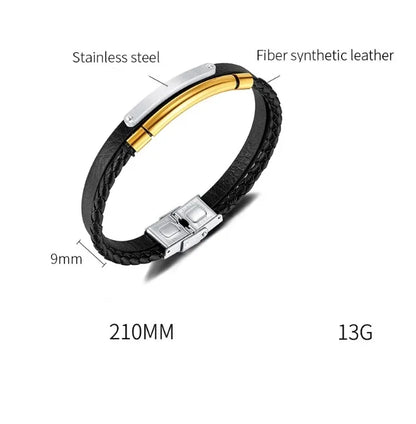 Simple Style Geometric 304 Stainless Steel Pu Leather Irregular Polishing Unisex Bracelets