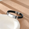 Simple Style Geometric 304 Stainless Steel Pu Leather Unisex Wristband Men Cord & Leather Bracelets