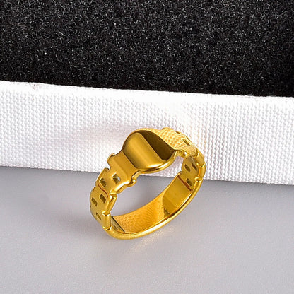 Simple Style Geometric 304 Stainless Steel Titanium Steel 18K Gold Plated Rings In Bulk