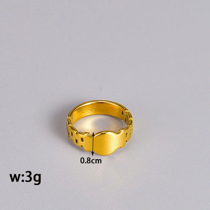 Simple Style Geometric 304 Stainless Steel Titanium Steel 18K Gold Plated Rings In Bulk