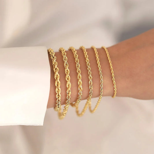 Simple Style Geometric 316L Stainless Steel  18K Gold Plated Bracelets In Bulk