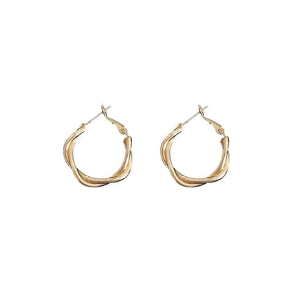 Simple Style Geometric Alloy Gold Plated Women's Earrings 1 Pair