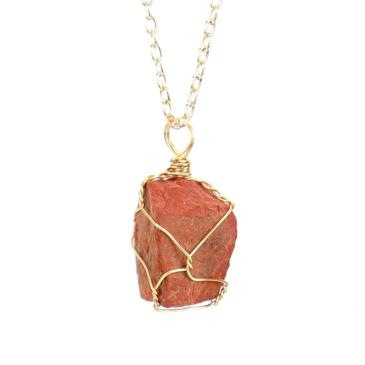 Simple Style Geometric Alloy Natural Stone Knitting Pendant Necklace