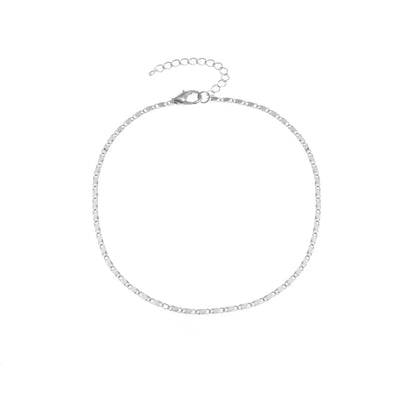 Simple Style Geometric Alloy Plating Anklet