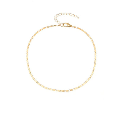 Simple Style Geometric Alloy Plating Anklet