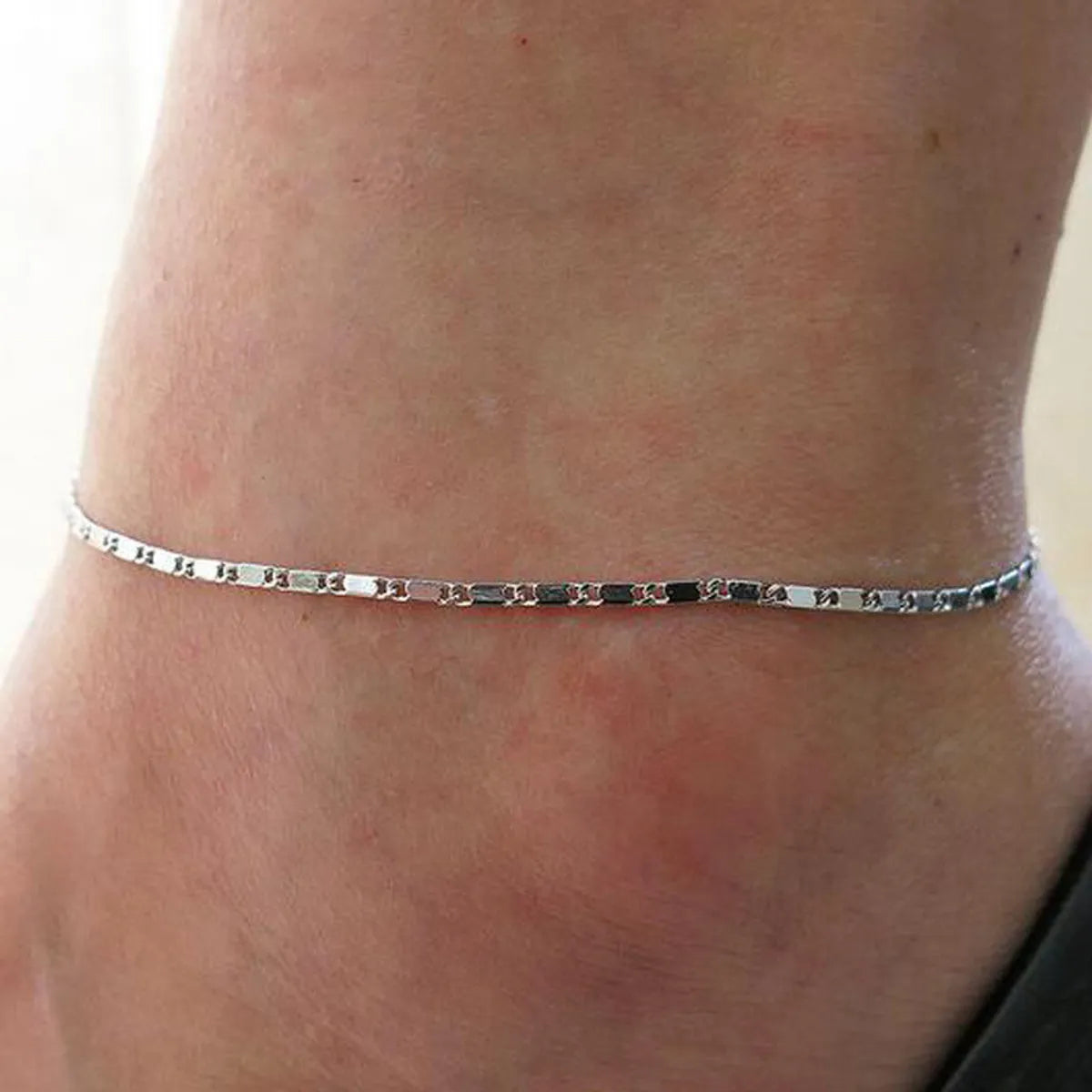 Simple Style Geometric Alloy Plating Anklet