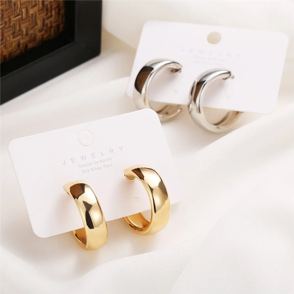 Simple Style Geometric Alloy Plating Hoop Earrings 1 Pair