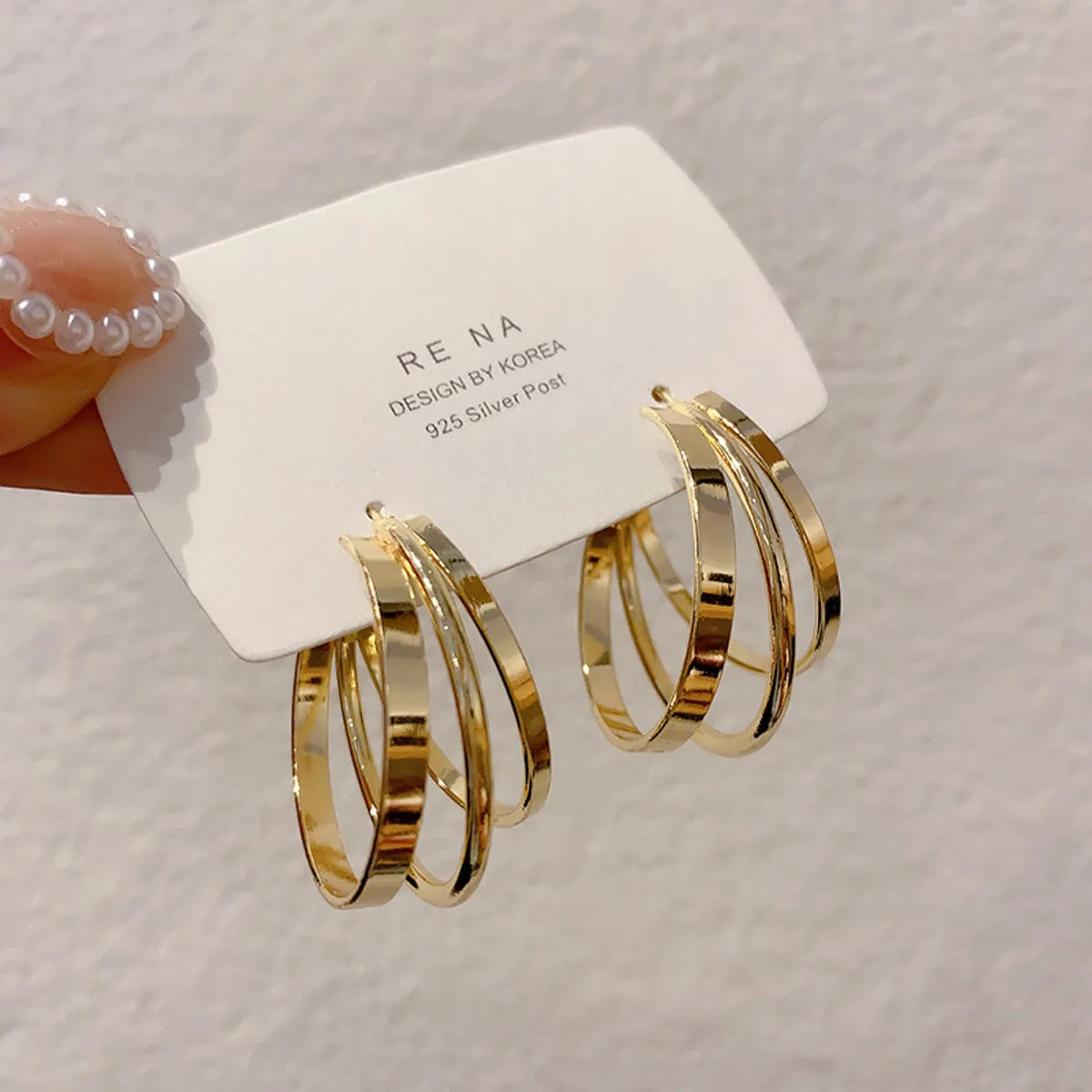 Simple Style Geometric Alloy Plating Women'S Hoop Earrings 1 Pair