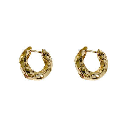 Simple Style Geometric Alloy Plating Women'S Hoop Earrings 1 Pair