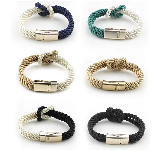 Simple Style Geometric Alloy Polyester Men'S Bracelets