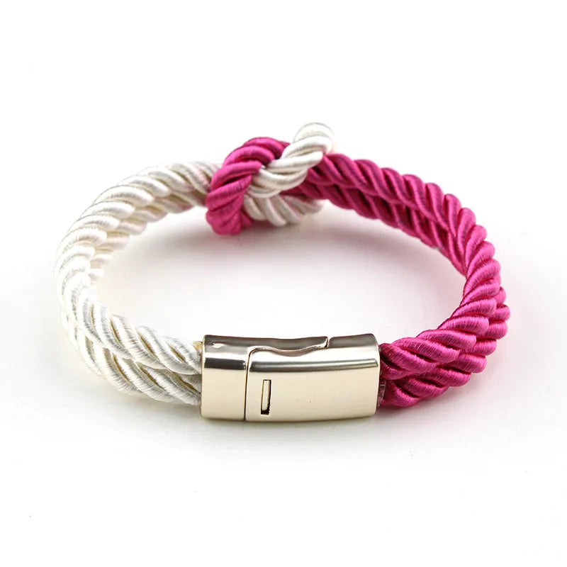 Simple Style Geometric Alloy Polyester Men'S Bracelets