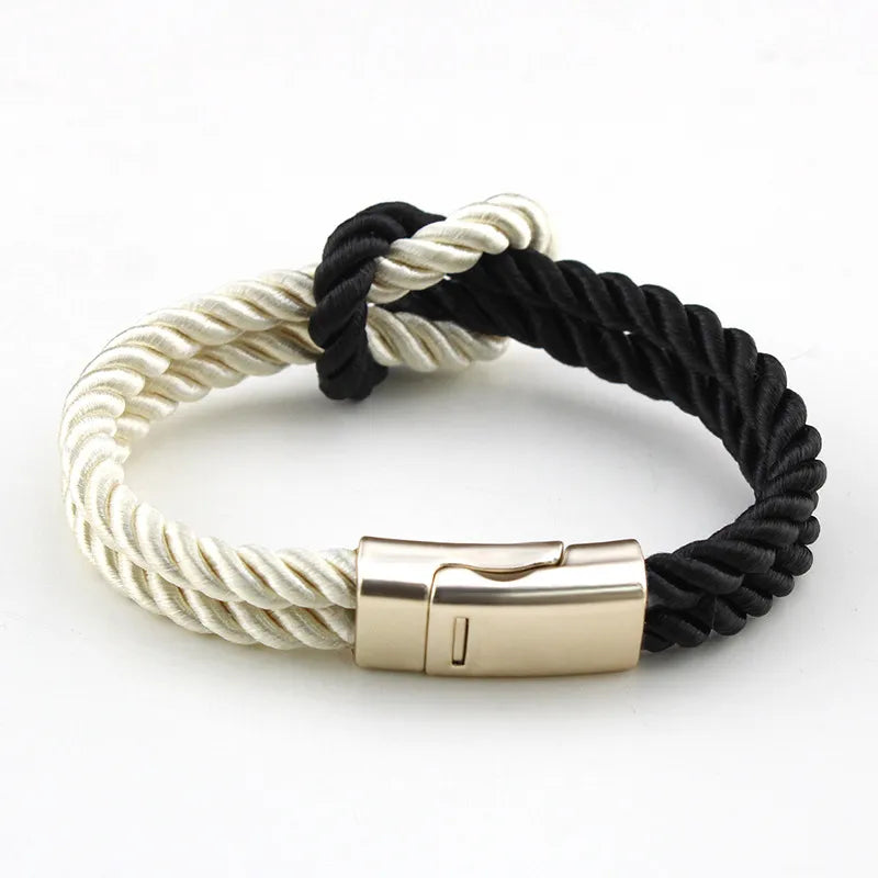 Simple Style Geometric Alloy Polyester Men'S Bracelets