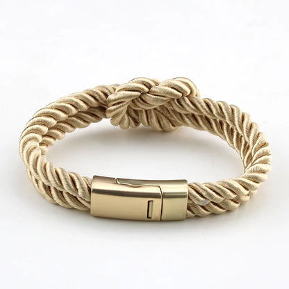 Simple Style Geometric Alloy Polyester Men'S Bracelets