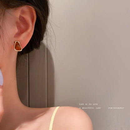 Simple Style Geometric Alloy Resin Women's Ear Studs