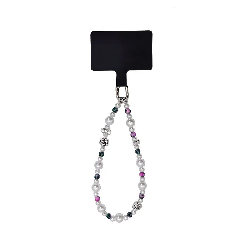 Simple Style Geometric Arylic Beaded Mobile Phone Lanyard