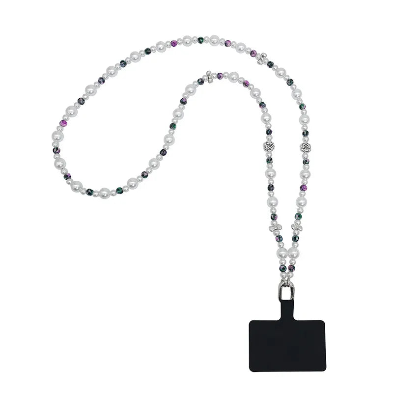 Simple Style Geometric Arylic Beaded Mobile Phone Lanyard