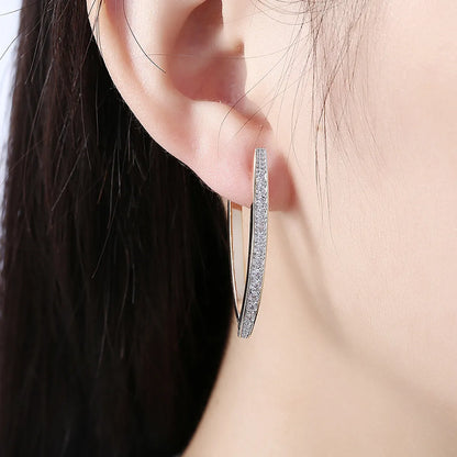 Simple Style Geometric Brass Inlay Zircon Earrings 1 Pair