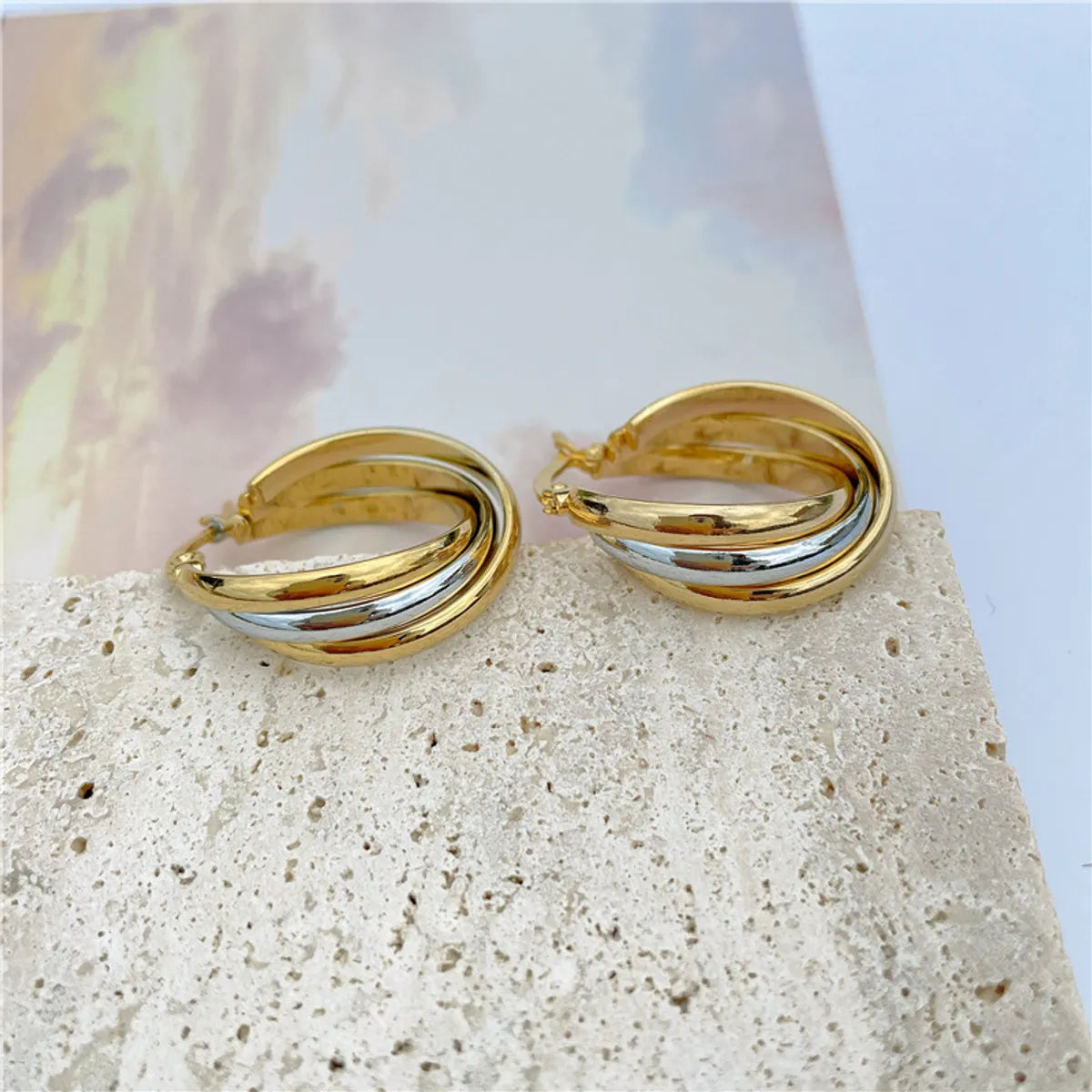 Simple Style Geometric Circle Stainless Steel Round Ellipse Earrings