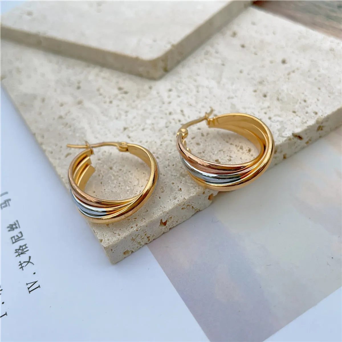 Simple Style Geometric Circle Stainless Steel Round Ellipse Earrings