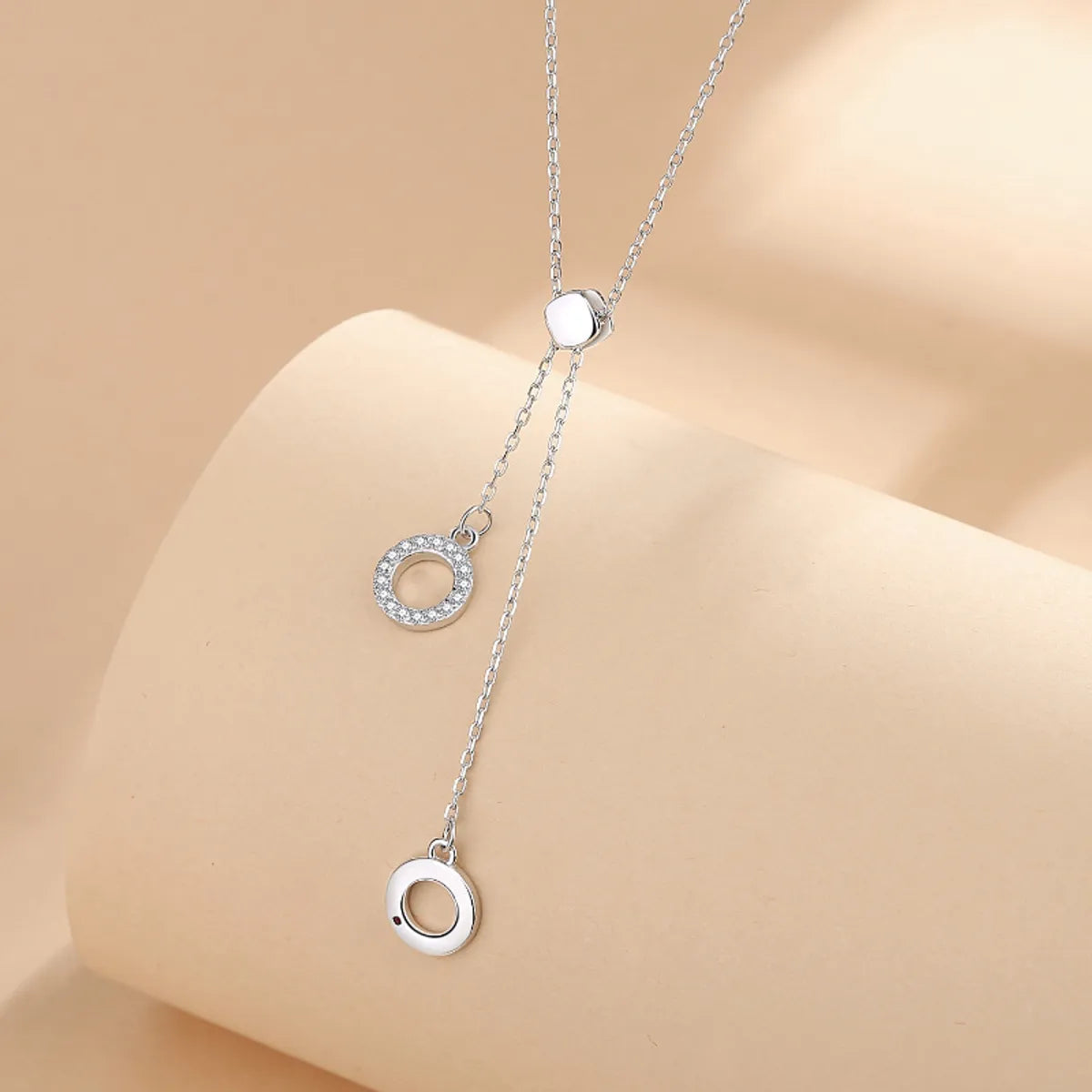 Simple Style Geometric Circle Sterling Silver Pendant Necklace