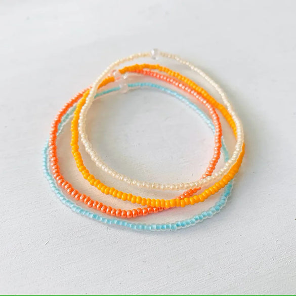 Simple Style Geometric Color Block Seed Bead Titanium Steel Wholesale Bracelets