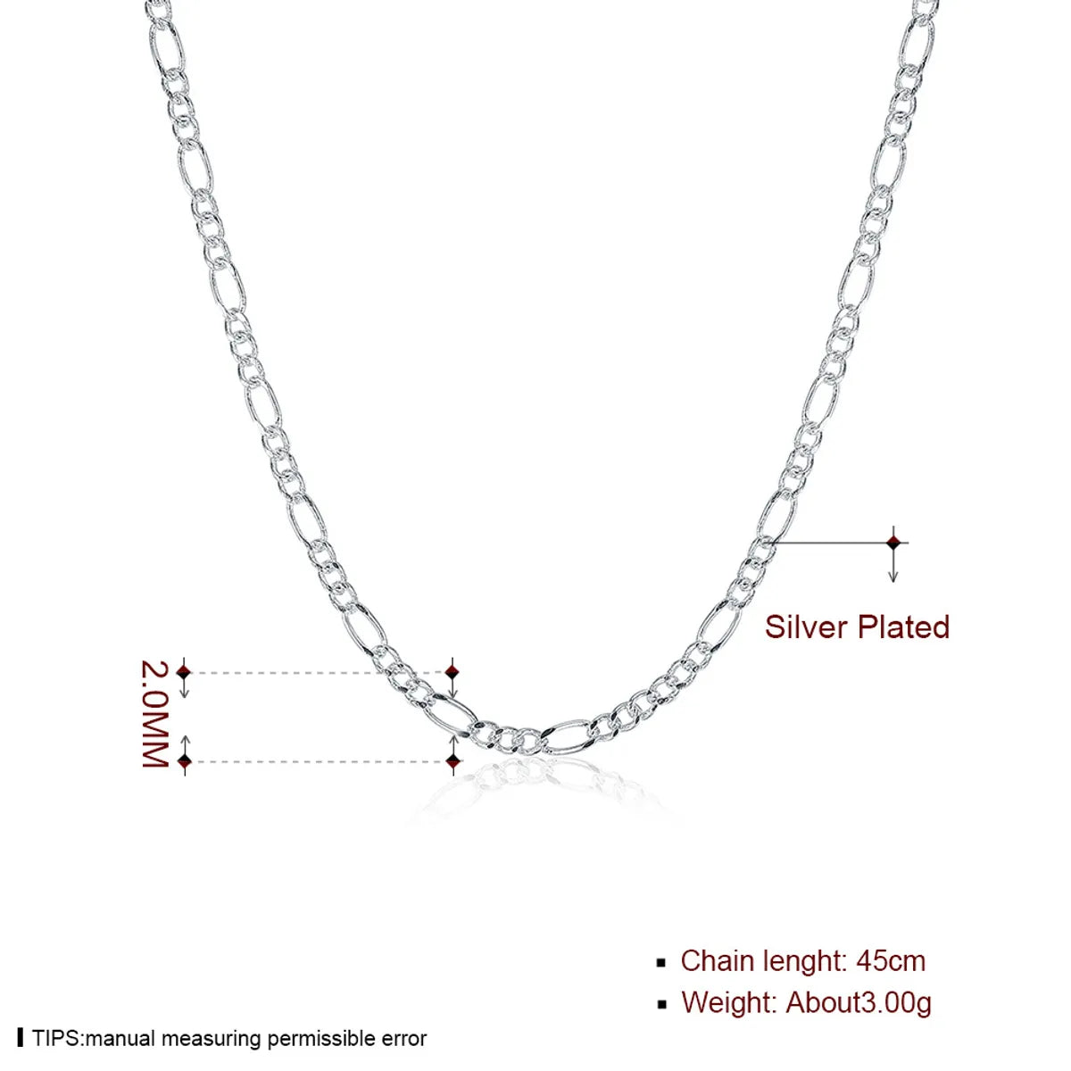 Simple Style Geometric Cooperized Silver Plating Necklace 1 Piece