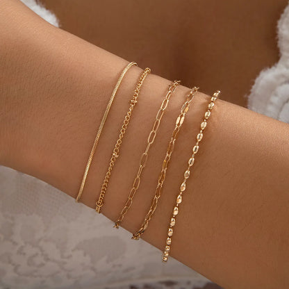 Simple Style Geometric Copper Plating Bracelets