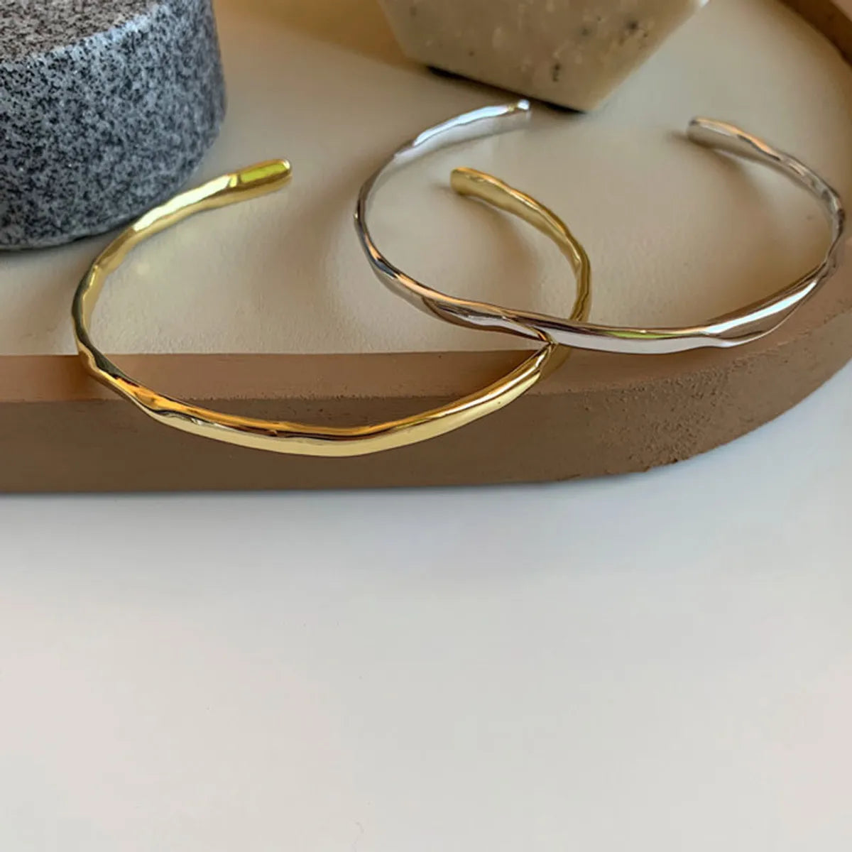 Simple Style Geometric Copper Plating Cuff Bracelets