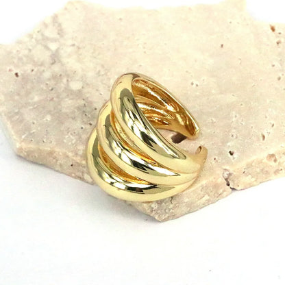 Simple Style Geometric Copper Plating Gold Plated Open Rings