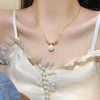 Simple Style Geometric Copper Plating Inlay Artificial Pearls Gold Plated Necklace