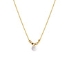 Simple Style Geometric Copper Plating Inlay Artificial Pearls Gold Plated Necklace