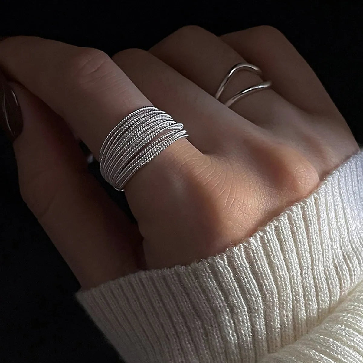 Simple Style Geometric Copper Plating Open Ring