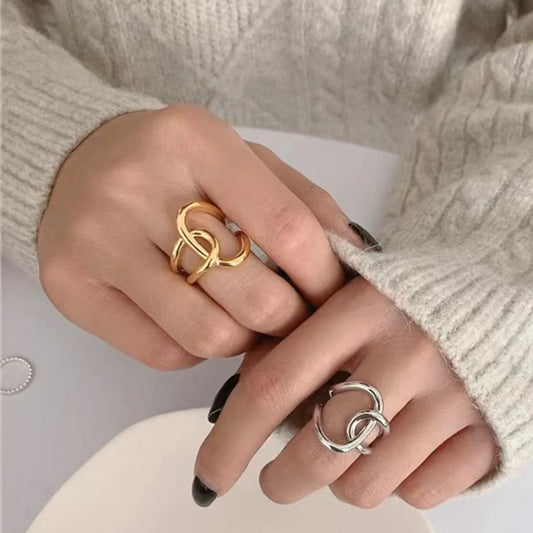 Simple Style Geometric Copper Open Rings In Bulk