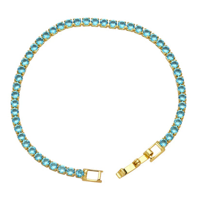 Simple Style Geometric Copper 18k Gold Plated Zircon Bracelets In Bulk