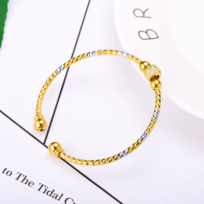 Simple Style Geometric Copper Shiny Metallic Zircon Bangle