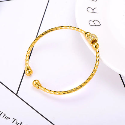 Simple Style Geometric Copper Shiny Metallic Zircon Bangle