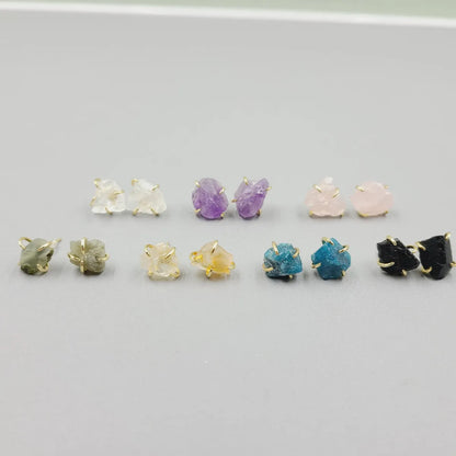 1 Pair Simple Style Geometric Plating Crystal Ear Studs