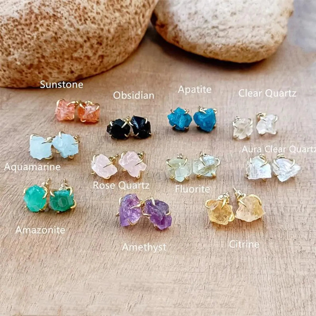 1 Pair Simple Style Geometric Plating Crystal Ear Studs