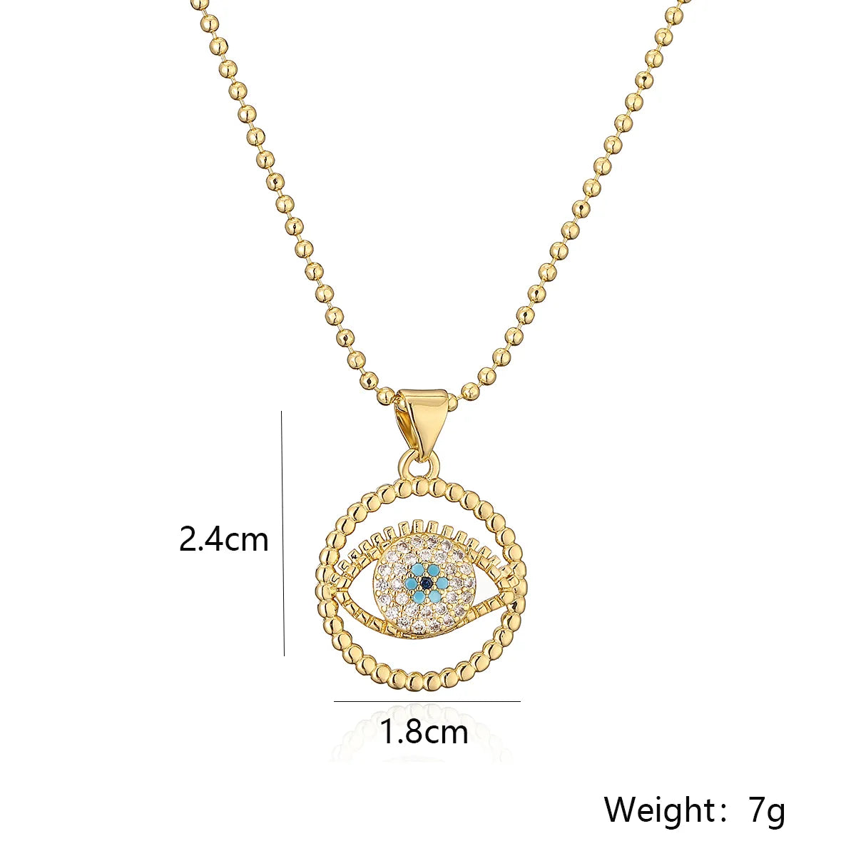 Simple Style Geometric Devil's Eye Copper 18k Gold Plated Zircon Pendant Necklace In Bulk