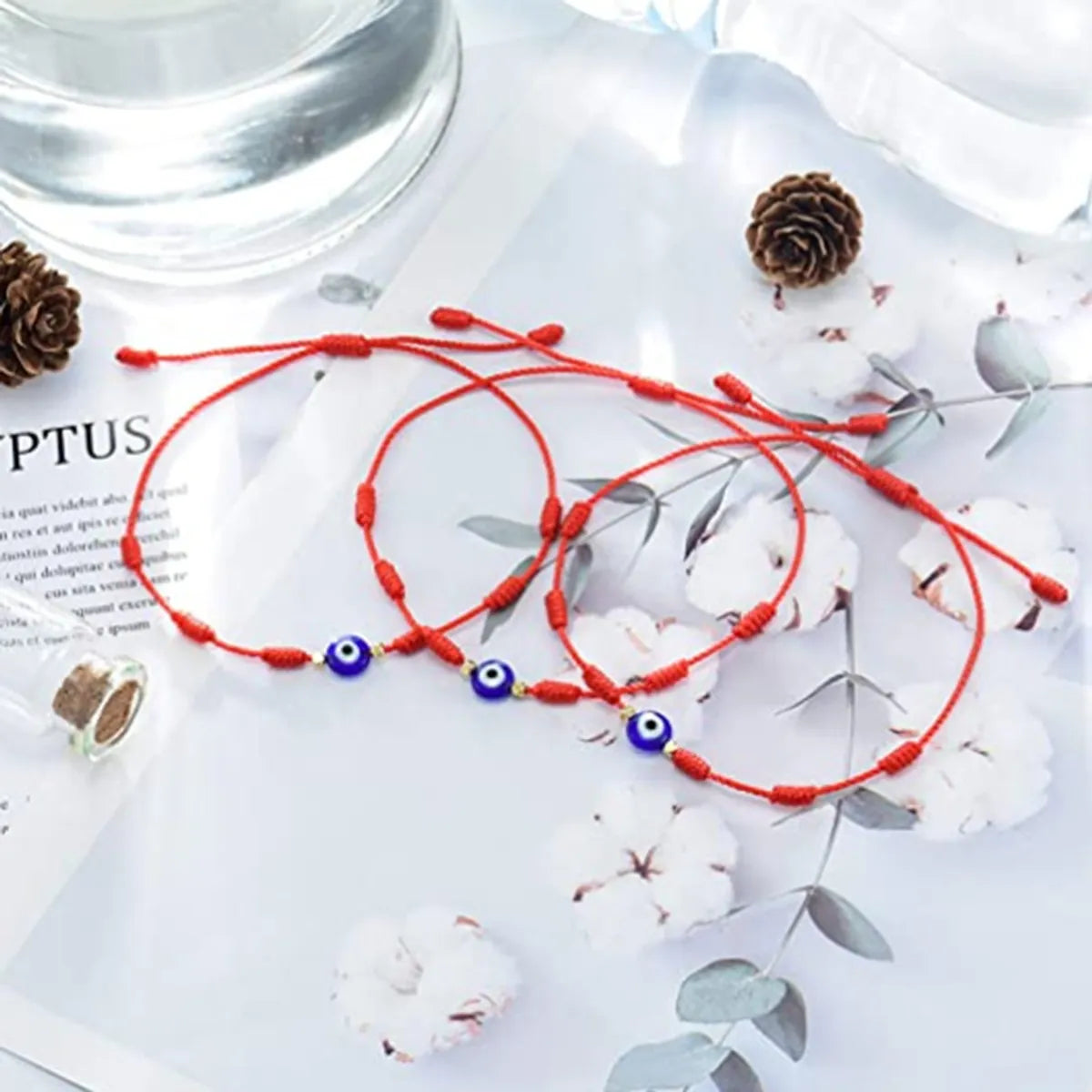 Simple Style Geometric Devil'S Eye Glass Rope Tassel Unisex Bracelets